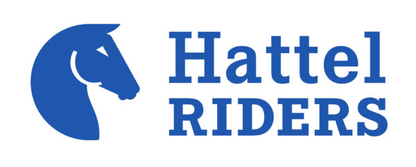 Hattel riders logo sininen valkoisella taustalla